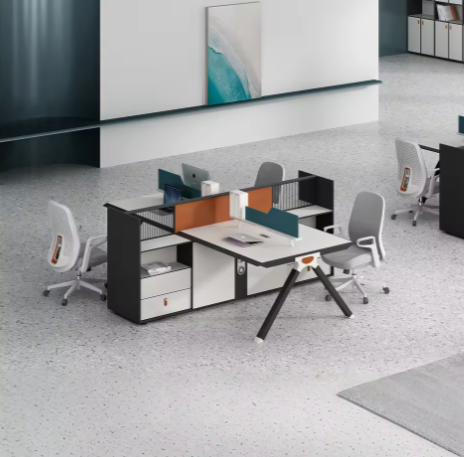 Modern 4-Person Partition Workstation Office Desk suppliers