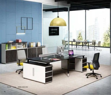 Modern Walnut Office Workstation Desk